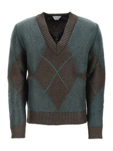 argyle print knit top brown - BOTTEGA VENETA - BALAAN 1