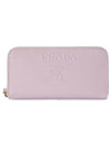 Large Saffiano Leather Long Wallet Alabaster Pink - PRADA - BALAAN 1