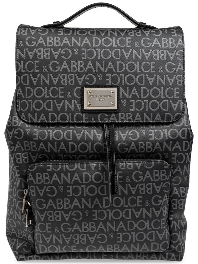 Dolce & Gabbana Backpack With Monogram, Men's, Black - DOLCE&GABBANA - BALAAN 1