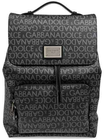 Dolce & Gabbana Backpack With Monogram, Men's, Black - DOLCE&GABBANA - BALAAN 1