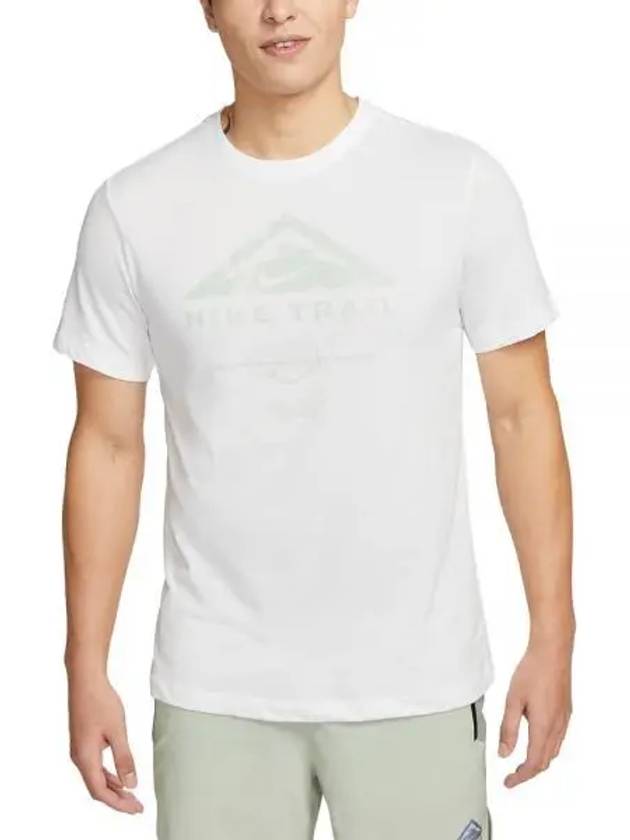 Men's Dry Fit Run Trail Short Sleeve T-Shirt White - NIKE - BALAAN 2