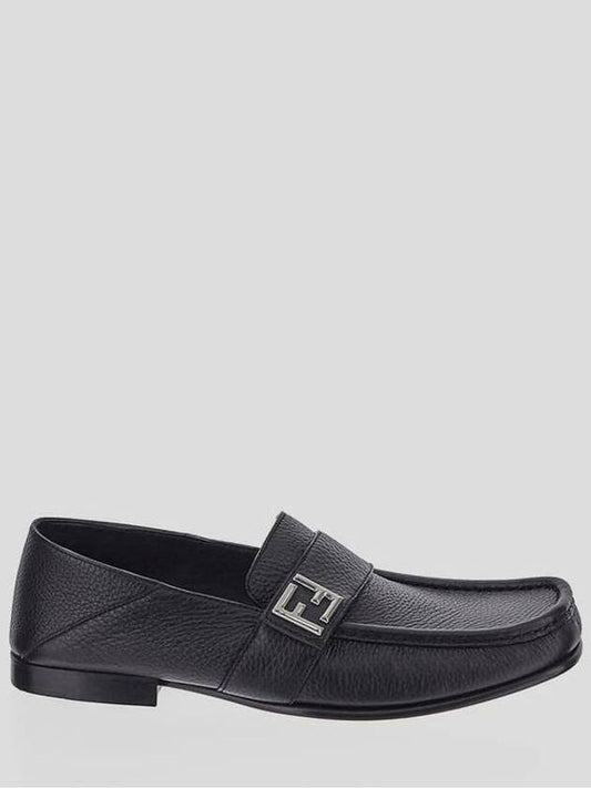 FF Square Leather Loafers Black - FENDI - BALAAN 2