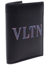 Men's VLTN Neon Logo Half Wallet Black - VALENTINO - BALAAN 4