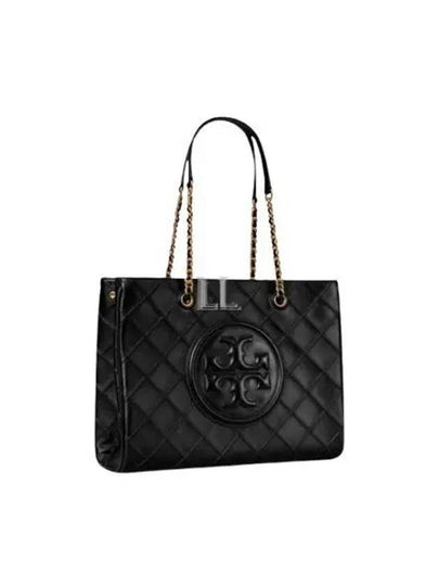 Fleming Soft Chain Logo Nappa Leather Tote Bag Black - TORY BURCH - BALAAN 2