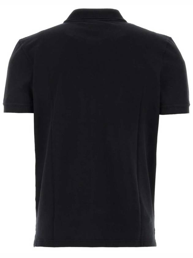 Fox Head Patch Cotton Polo Shirt Black - MAISON KITSUNE - BALAAN 3