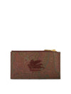 Embroidered Logo Paisley Card Wallet Brown - ETRO - BALAAN 1