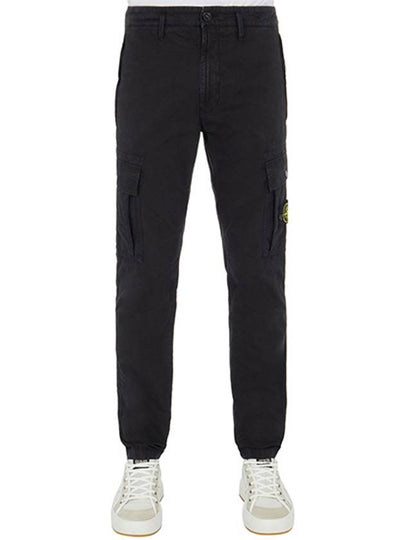 Men's Wappen Patch Slim Cargo Straight Pants Black - STONE ISLAND - BALAAN 2