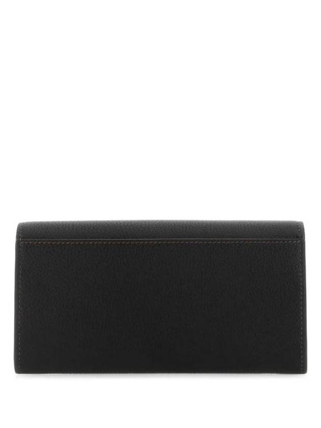 TB Logo Grainy Leather Continental Long Wallet Black - BURBERRY - BALAAN 3