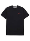 Play Men's Mini Red Heart Short Sleeve T-Shirt P1 T304 1 Black - COMME DES GARCONS - BALAAN 3