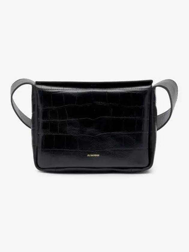 Embossing Flap Shoulder Bag Black - JIL SANDER - BALAAN 2