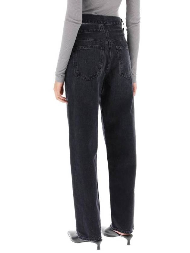 Women's Broken Waistband Straight Jeans Black - AGOLDE - BALAAN 4