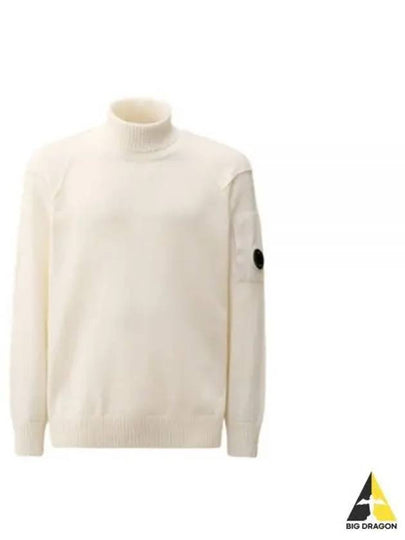 Lambswool GRS Turtle Neck Knit Top White - CP COMPANY - BALAAN 2