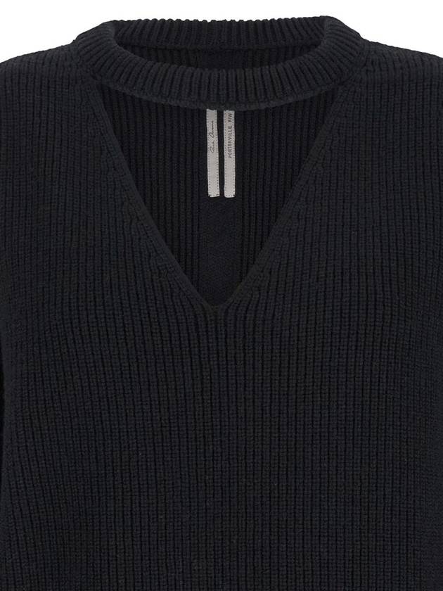 'Eclipse' Black Crewneck Sweater In Wool Woman - RICK OWENS - BALAAN 3