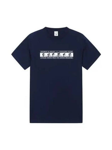 Cycle club short sleeve t shirt navy - SPORTY & RICH - BALAAN 1