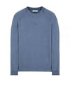 Old Treatment Cotton Embroidery Logo Sweatshirt Avio Blue - STONE ISLAND - BALAAN 2