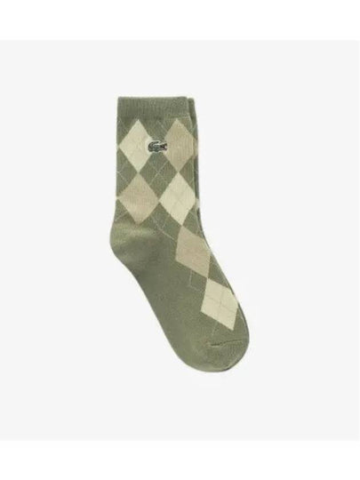 Women s Fancy Argyle Medium Socks Khaki - LACOSTE - BALAAN 1