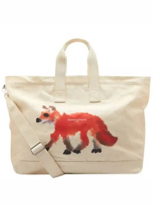 Wild Animal Tote Bag Cream - MAISON KITSUNE - BALAAN.