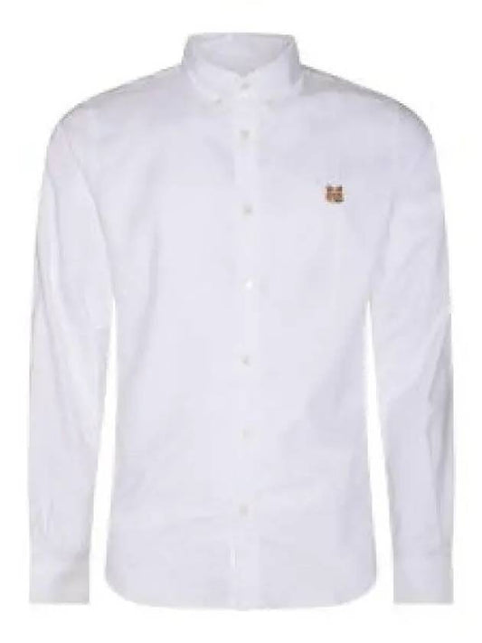 Fox Head Embroidery Long Sleeve Shirt White - MAISON KITSUNE - BALAAN 2
