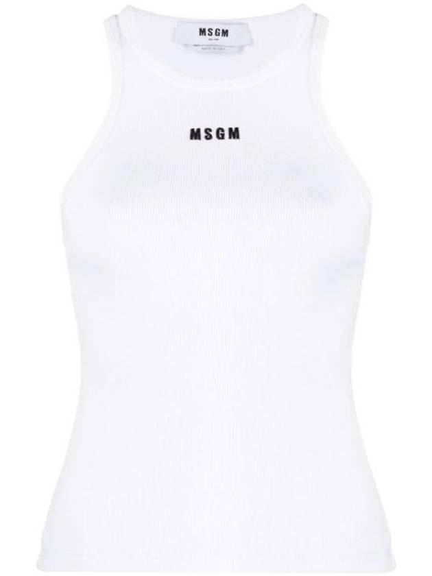 Embroidered Logo Sleeveless White - MSGM - BALAAN 1