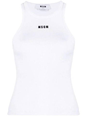 Embroidered Logo Sleeveless White - MSGM - BALAAN 1