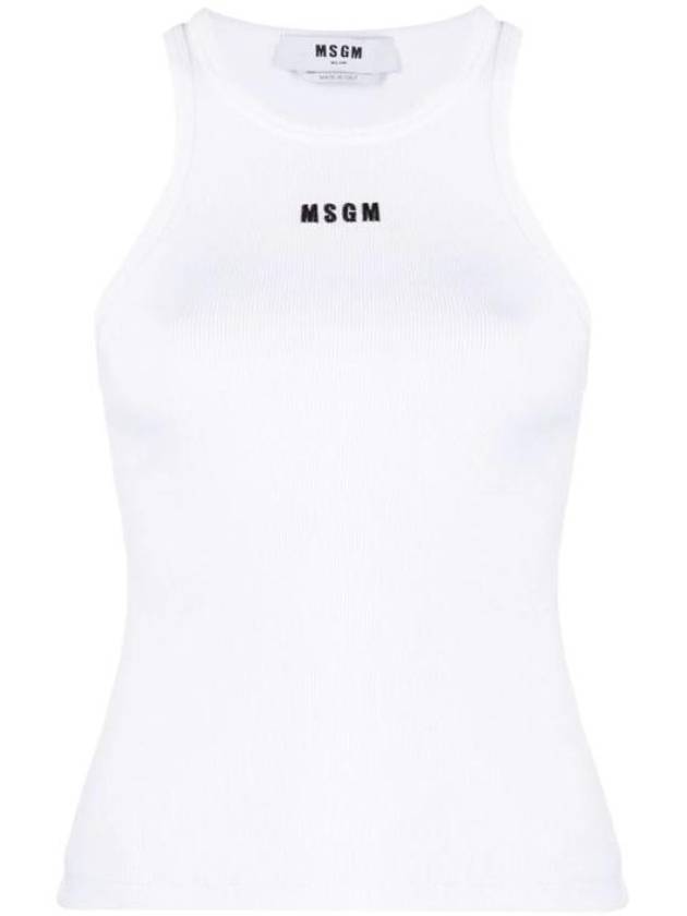 Embroidered Logo Sleeveless White - MSGM - BALAAN 2