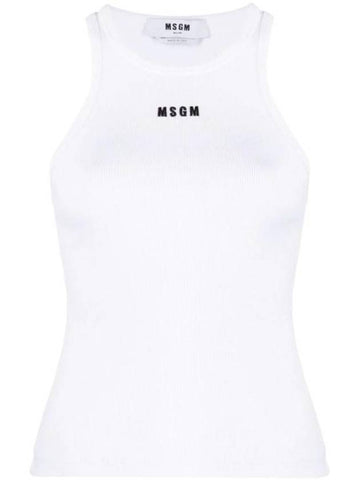 Embroidered Logo Sleeveless White - MSGM - BALAAN 1