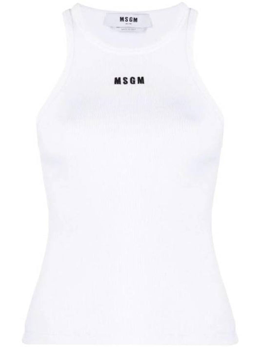 Embroidered Logo Sleeveless White - MSGM - BALAAN 1