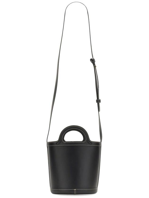 Tropicalia Leather Small Bucket Bag Black - MARNI - BALAAN 3