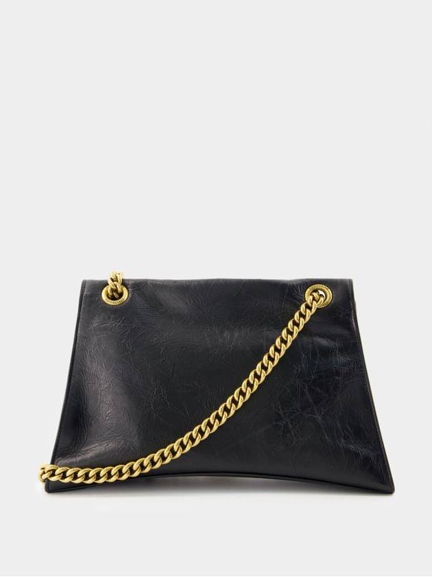 Crush Chain M Shoulder Bag - Balenciaga - Leather - Black - BALENCIAGA - BALAAN 3