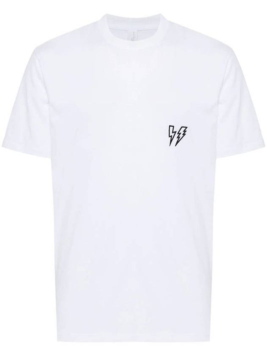 Thunderbolt Short Sleeve T Shirt White - NEIL BARRETT - BALAAN 1