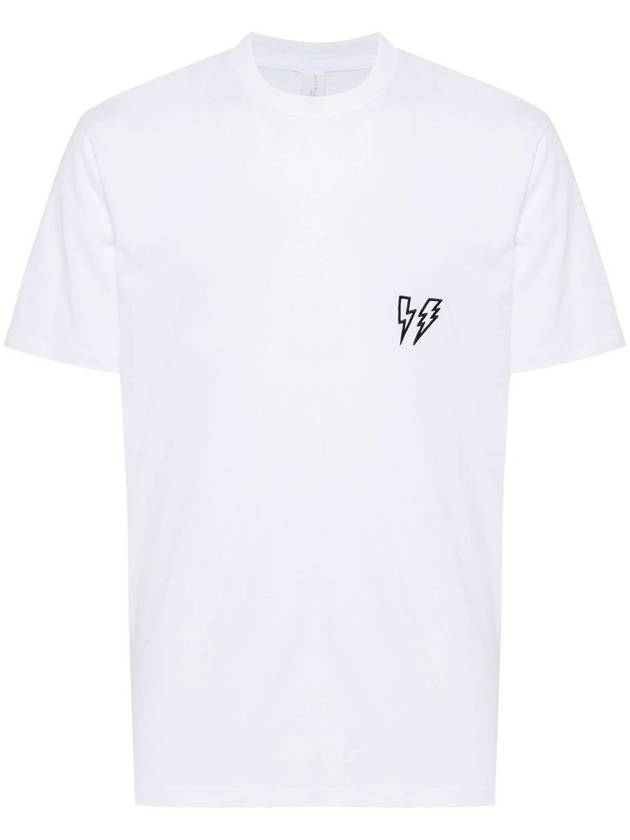 Thunderbolt Short Sleeve T-Shirt White - NEIL BARRETT - BALAAN 1