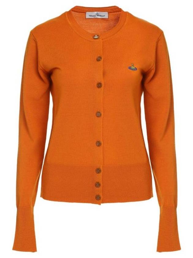 Bea Logo Wool Cardigan Orange - VIVIENNE WESTWOOD - BALAAN 3