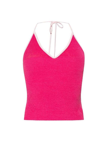 La Maille Marubia Knit Sleeveless Dark Pink - JACQUEMUS - BALAAN.