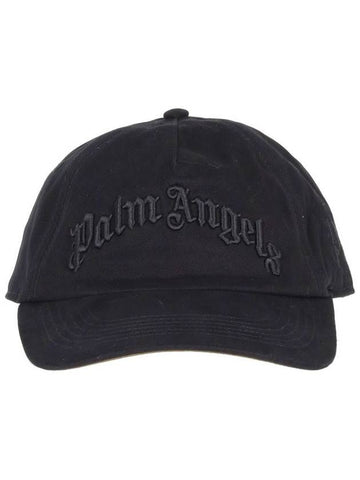 Palm Angels Curved Logo Cap Black - Black - PALM ANGELS - BALAAN 1