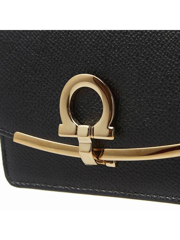 Gancini Calfskin Card Wallet Black - SALVATORE FERRAGAMO - BALAAN 7