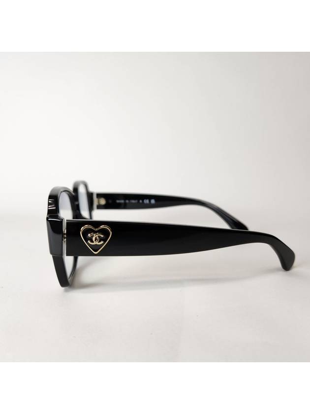 Heart Glasses Sunglasses CC Logo Blue Light Square Black A71470 - CHANEL - BALAAN 4