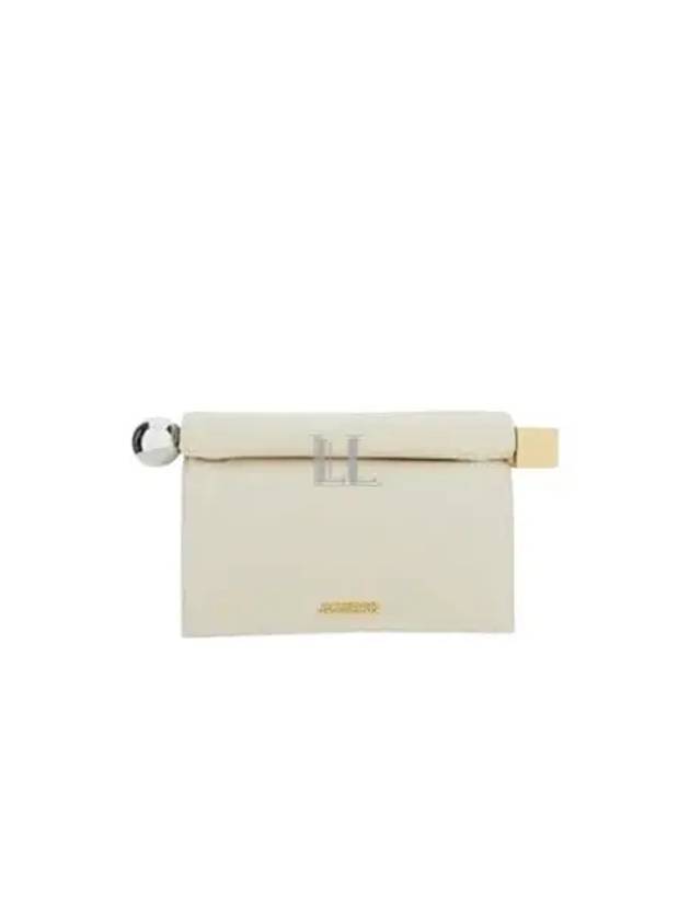 Round Square Logo Clutch Bag Ivory - JACQUEMUS - BALAAN 2