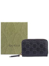 Signature Zipper Card Wallet Black - GUCCI - BALAAN.