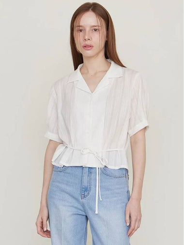 Open collar puff half blouse white - LESEIZIEME - BALAAN 1