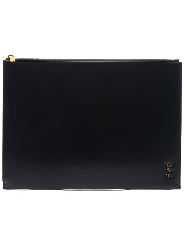 Men's Tiny Monogram Clutch Bag Black - SAINT LAURENT - BALAAN 2