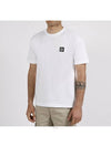 Logo Patch Short Sleeve T-Shirt White - STONE ISLAND - BALAAN 4