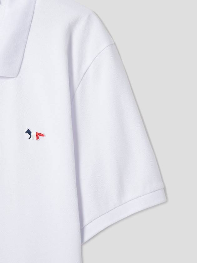 Tricolor Fox Patch Classic Polo Shirt White - MAISON KITSUNE - BALAAN 4