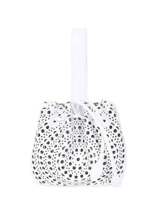 Rose Marie 16 Punching Bucket Bag White - ALAIA - BALAAN 1