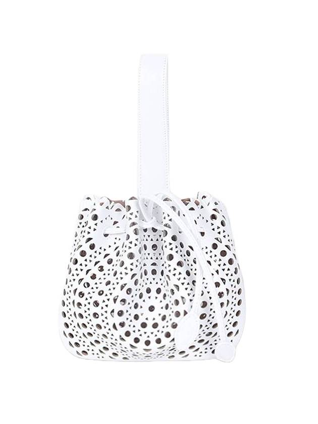 Rose Marie 16 Punching Bucket Bag White - ALAIA - BALAAN 1