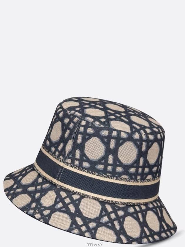 D-Bobby Macrocannage Small Brim Bucket Hat Blue Beige - DIOR - BALAAN 4