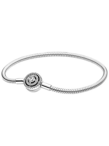 Moments Halo Snake Chain Bracelet Silver - PANDORA - BALAAN 1