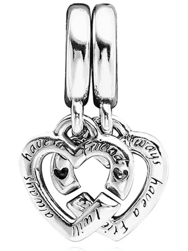 Linked Sister Hearts Split Dangle Bracelet Charm Silver - PANDORA - BALAAN 4