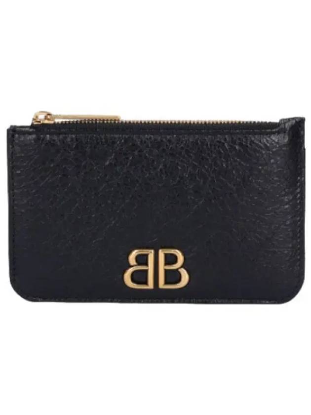 Monaco Long Zipper Card Holder Black Wallet - BALENCIAGA - BALAAN 1