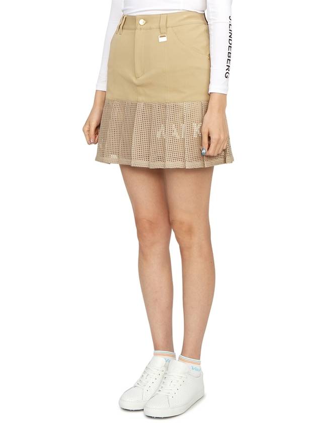 Golf Wear Women s Mini Pleated Skirt MLW 3B AE06 BEIGE - MARK & LONA - BALAAN 3