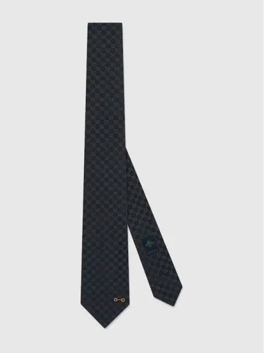 GG Jacquard Silk Tie Green Dark Blue - GUCCI - BALAAN 2